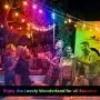 48FT Outdoor RGB String Lights, Cafe RGB LED String Light with 15+3 E26 Shatterproof Edison Bulbs Dimmable, Commercial Light String for Patio Backyard Garden Christmas, 2 Remote, White Wire 48FT Outdoor RGB String Lights, Cafe RGB LED String Light with 15+3 E26 Shatterproof Edison Bulbs Dimmable, Commercial Light String for Patio Backyard Garden Christmas, 2 Remote, White Wire