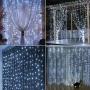 Twinkle Star 300 LED Window Curtain String Light with Remote Control Timer for Christmas Wedding Party Home Garden Bedroom Outdoor Indoor Decoration, White