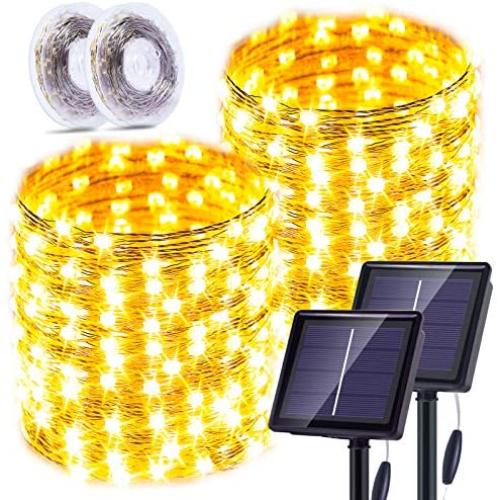 2-Pack Solar String Lights Outdoor,400 LED Total&150 Ft Ultra Long Starbright Solar Light, 8 Modes Christmas Lights for Garden Patio Yard Christmas Decoration