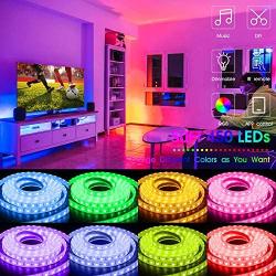 Led Strip Lights 50 Feet,TINOCOR Led Lights Strip App Control, Color Changing and Synchronization with Music,Led Lights for Bedroom,Room and Home Decoration