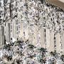 Cretifity Modern Crystal Chandelier, K9 Crystal Rectangle Raindrop Pendant Light Fixture, Flush Mount LED Ceiling Chandelier for Dining Room Island, Foyer, Living Room L23.6'' x W9.4'' x H47.2''