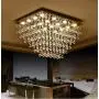 Saint Mossi Modern K9 Crystal Raindrop Chandelier Lighting Flush Mount LED Ceiling Light Fixture Pendant Lamp for Dining Room Bathroom Bedroom Livingroom 12 GU10 Bulbs Required H 16 x W 22 x L 31 in
