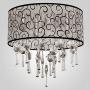 DINGGU Luxury Drum 4 Lights Flush Mounted Crystal Ceiling Lamp, Modern Chandelier Pendant Light Fixtures for Bedroom