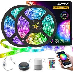 Smart WiFi LED Strip Lights Works with Alexa, Google Home, App Controlled 32.8FT Waterproof Color Changing Light Strip with 300 LEDs 5050 RGB Rope Lights for Room, Bedroom, Kitchen, Home Decoration