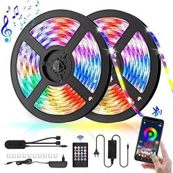 LED Strip Lights, Bluetooth Color Changing Light Strips with Music Rhythm 300LEDs 5050 RGB LED Strip Lights 32.8 FT APP Control IR Remote Control 29 Scenes Mode Led Light for Bedroom TV Party Home