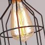 Industrial Vintage Brushed Iron Cage Chandelier - LITFAD 22'' Edison Ceiling Light Island Light Water Pipe Pendant Light with 4 Lights