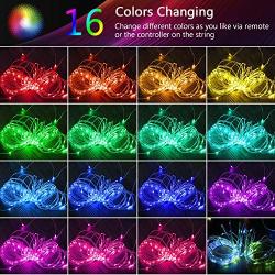 Solar String Lights, Colorful 100 LED Lamp Beads Waterproof Solar Fairy Lights with Remote Control, Timer Outdoor String Lights Decorations for Gardens, Yard, Patio, Deck, Party, Wedding (16colors)