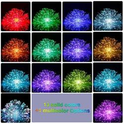 14 Colors String Lights 66ft 200 LED Ultra Thin Rope Lights Plug in Waterproof Outdoor/Indoor Starry String Lights Multi Color Changing, Fairy Lights with Remote for Christmas Wedding Room