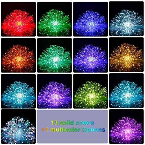 14 Colors String Lights 66ft 200 LED Ultra Thin Rope Lights Plug in Waterproof Outdoor/Indoor Starry String Lights Multi Color Changing, Fairy Lights with Remote for Christmas Wedding Room