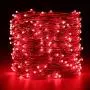 ER CHEN Fairy Lights Plug in, 99Ft/30M 300 LED Silver Coated Copper Wire Starry String Lights Outdoor/Indoor Decorative Lights for Bedroom, Patio, Garden, Party, Christmas Tree (Red)