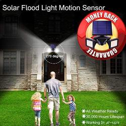 Solar Flood Light Motion Sensor, Waterproof Solar Powered Light, LED Wall Lights 6000K Dusk to Dawn, 2-in-1 Wireless Outdoor Solar Landscape LED Light for Garden/Driveway/Porch/Walkway (1, 6000K)