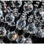 Crystal Rain Drop Chandelier Modern Flush Mount 2-Light Ceiling Light Fixture for Dining Room Bedroom Livingroom (2GU10 Bulbs)