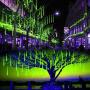 MUEQU Solar Light Outdoor, Waterproof Christmas String Lights Solar LED Meteor Shower Rain Lights Falling Raindrop Light 8Tubes 288LED Fairy Lights for Xmas Tree Garden Party Decor (Green)