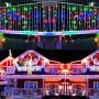 Gwxflytoys LED Icicle Lights Outdoor,400LED 32ft 8 Modes Christmas Lights with 75 Drops, Plug in Connectable Waterproof Christmas Icicle Lights for Holiday Wedding Christmas Decorations