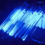 Vmanoo LED Outdoor Lights 8 Tube Meteor Shower Rain Lights Solar Powered Icicle Raindrop Snow Falling Lights Cascading Lighting for Garden Outdoor Patio Holiday Party Halloween Decoration (Blue)