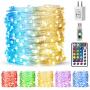 Makion String Fairy Lights with Remote Control,33Ft 100LEDs USB Powered RGB+Warm White 16 Color Changing Twinkle Lights for Bedroom Party Christmas Wedding,Multicolor