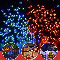 Tcamp 164Ft 500 LED Solar Christmas Lights, Waterproof Outdoor Indoor String Lights with Remote Timer, 8 Modes Solar Powered Fairy Lights for Christmas Tree Wedding Party Holiday Decor (Multi-Color)