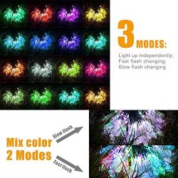 Supsoo Solar String Lights Garden, Outdoor Waterproof Waterdrop 40 LED Solar Fairy Lights, Fence, Christmas, Tree, Party Decoration Lighting - Multi Color, 21FT, 16 Colors choosable, 4-in-1 Mode