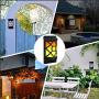 Solar Flame Light 4 PCs Solar Flame Lights Set Upgraded Waterproof Landscape Garden Pathway Light with Dancing Flickering Flames Auto On/Off Dusk to Dawn Outdoor Fence Lights for Yard Decoration
