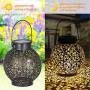 Tomshine 1 Pack Solar Lanterns Outdoor Hanging Solar Lights Decorative Garden Lights Metal Waterproof Table Lamp for Patio Porch Backyard Pathway