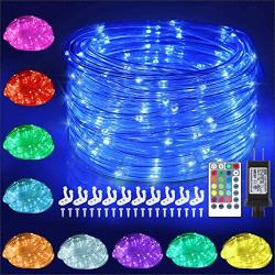 120 LED Rope Lights Plug in, 40ft 16 Colors Changing Outdoor String Lights Waterproof Fairy Lights with Remote Timer Twinkle Lights for Wedding Garden Patio Party Indoor Outdoor Decorations(132 Modes)