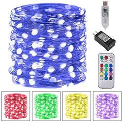 Color Changing Fairy String Lights 33Feet 100 Led Waterproof Firefly Twinkle Christmas Lights with Usb Plug And Remote And Multicolor Light Modes for Craft, Bedroom, Wedding, Holiday Lights Decoration