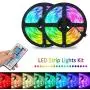 Tomshine LED Strip Lights 32.8ft Waterproof Light Strips with 44 Keys Remote Control 10m Color Changing 5050 RGB 300 LEDs 12V Flexible Tape Lights for Bedroom, Home, Kitchen Decoration (2 Pack)