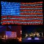 American Flag Lights with 420 Super Bright LEDs,Waterproof Led Flag Net Light of The United States, Hanging Ornaments for Christmas Party Independence Day, Memorial Day, July 4th Decoration