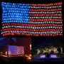 American Flag Lights with 420 Super Bright LEDs,Waterproof Led Flag Net Light of The United States, Hanging Ornaments for Christmas Party Independence Day, Memorial Day, July 4th Decoration