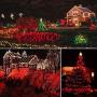 MAOKOT Solar String Lights, 1Pack 72ft Red Solar Powered String Lights, Waterproof 200 LED Solar Christmas Lights Outdoor for Patio Yard Fence House DeckDecor(Red)