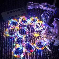 Curtain Lights,String Lights with Remote,LED Fairy String Lights for Room,Wall,Halloween,Christmas,Bedroom,Home and Wedding Decor,8 Twinkle Modes,10Ft,300LED Indoor USB String Light Multi Color