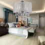 DINGGU Chrome Finish 4-Light Round Chandelier Drum Pendant Light Fixture