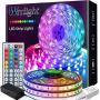 Led Strip Lights, Wrrlight 32.8FT RGB LED Lights Strip 5050 LED Tape Lights Flexible Color Changing LED Lights with 300LEDs Light Strips and 44 Keys IR Remote for Bedroom, Kitchen, DIY Home Decoration