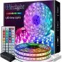 Led Strip Lights, Wrrlight 32.8FT RGB LED Lights Strip 5050 LED Tape Lights Flexible Color Changing LED Lights with 300LEDs Light Strips and 44 Keys IR Remote for Bedroom, Kitchen, DIY Home Decoration