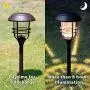 Solpex 4 Pack Solar Pathway Lights, Glass Metal Waterproof Solar Lights Outdoor, Warm White Solar Garden Lights for Yard, Path, Landscape and Walkway
