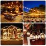 50FT LED G40 Globe String Lights, Shatterproof Outdoor Patio String Lights 2200K with 50+2 Dimmable Edison Bulbs, 50 Backyard Hanging Lights, Bistro Light Waterproof for Balcony Party Wedding Market