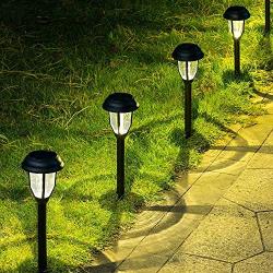 GIGALUMI Solar Path Lights Outdoor, LED Solar Garden Lights Wireless, Waterproof Solar Pathway Lights Outdoor for Patio, Yard, Walkway, Lawn. (8 Pack, Warm White)