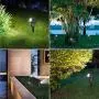 Led Solar Powered Landscape Spotlights, DLLT Waterproof Outdoor Landscaping Lights, 2-in-1 Solar Garden Exterior Wall Light for Tree Flag Yard Pool Lawn Driveway Security Lamps, Wireless Daylight