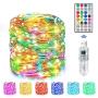 Auplf USB Christmas String Lights,33ft 100 LEDs Fairy String Lights 16 Colors Changing Twinkle Lights with Remote,String Lights with Timer Function for Wedding Halloween Christmas Festival