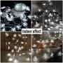 80 LED Christmas Lights, 32.8 ft Snowflake String Lights Fairy Lights Battery Operated Waterproof for Xmas Garden Patio Bedroom Party Decor Indoor Outdoor Celebration Lighting, White