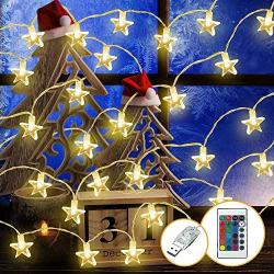 Star String Lights LINGSFIRE Twinkling Fairy Lights 23ft 50 LED Twinkle Star Lights with Remote USB Powered Hanging String Lights Indoor Outdoor for Bedroom Kids Room Patio Tent Christmas Party