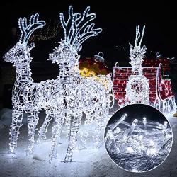 EMITEVER String Lights Indoor/Outdoor - Waterproof Ultrabright & Safe - 8 Modes Twinkle Lights 39FT 100LED, UL Plug in Christmas String Lights for Bedroom (Cold White)