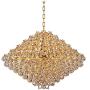 Essa Gold Large Pendant Chandelier 32'' Wide Crystal Diamond Shape 21-Light Fixture for Dining Room House Foyer Kitchen Island Entryway Bedroom Living Room - Vienna Full Spectrum