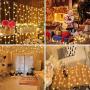 kemooie Globe String Lights for Bedroom,49ft 100led Connectable Plug in Fairy String Lights,8 Twinkle Modes Waterproof Decorative String Lights for Patio, Garden, Christmas, Party(Warm White)