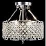 Top Lighting 4-Light Chrome Finish Round Metal Shade Crystal Chandelier Semi-Flush Mount Ceiling Fixture