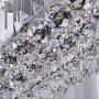Wellmet Farmhouse Retangle Crystal Chandelier, 5-Light Modern Contemporary Linear Crystal Pendant Light, Hanging Dining Room Chandelier Ceiling Light Fixture for Living Room, Kitchen Island, L30”X W9”