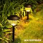 Solpex Solar Pathway Lights 6 Pack, Solar Path Lights Outdoor Warm White, Waterproof Glass Metal Automatic Solar Landscape Lights for Path, Garden, Yard and Walkway