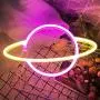 iceagle Planet Light Neon Signs Neon Lights for Wall Decor,USB or Battery LED Signs for Bedroom, Decorative Neon Light Sign for Christmas,Birthday Party, Living Room, Girls,Kids Room