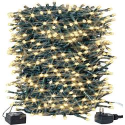 Christmas Lights Outdoor 105FT 300LED String Lights Waterproof Plug in LED Lights Warm White for Christmas Tree/ Bedroom/ Party Decoration with 8 Modes Memory Function 100% UL Listed