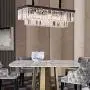 Meelighting L39.4'' W10.2'' Rectangle Modern Crystal Chandeliers Lighting Pendant Ceiling Lights Fixture Lamp for Dining Living Room Meelighting L39.4'' W10.2'' Rectangle Modern Crystal Chandeliers Lighting Pendant Ceiling Lights Fixture Lamp for Dining Living Room